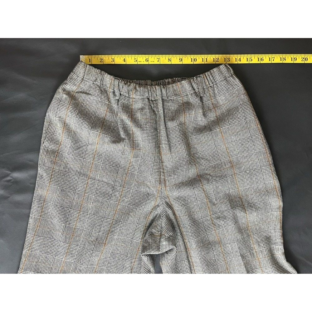 Orvis Wool Blend Elastic Waist Pocket Pants Lined Petite Large Glen Check Plaid - Picture 7 of 13